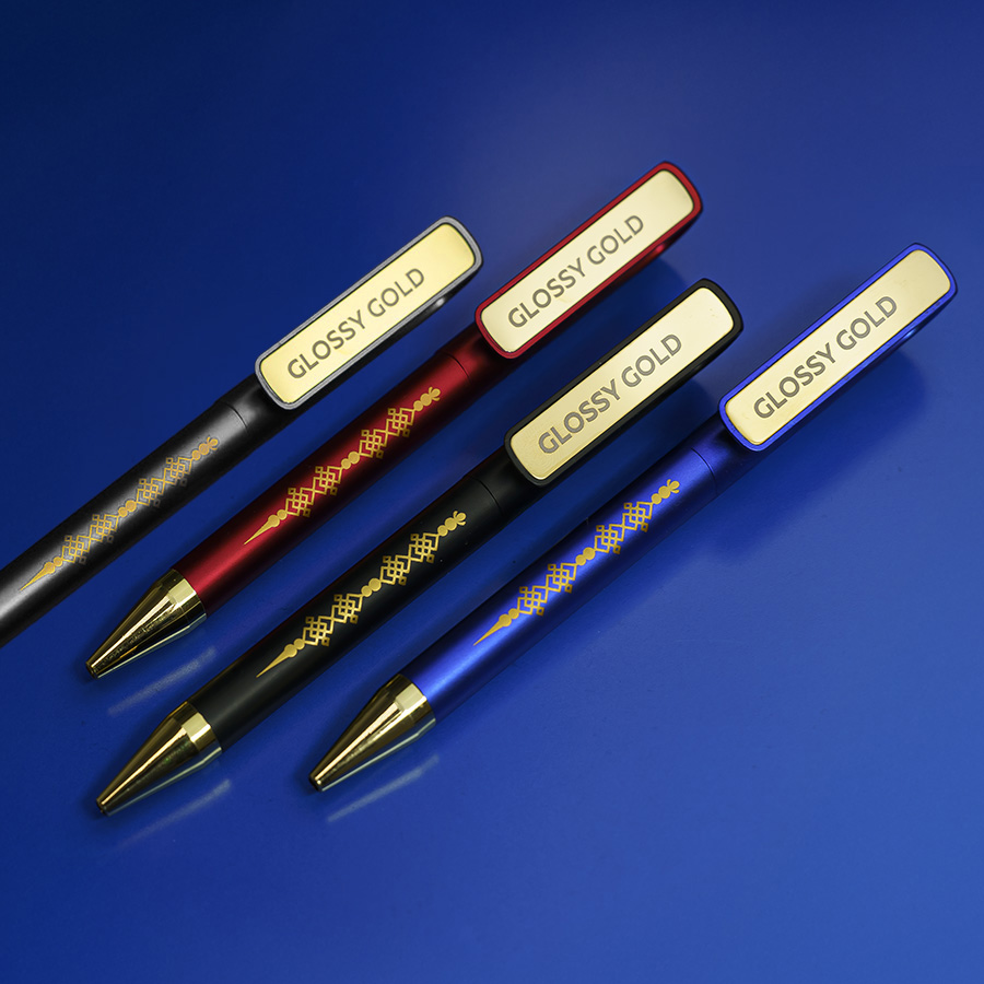 Ручка шариковая GLOSSY GOLD, серебристый, золотистый-4