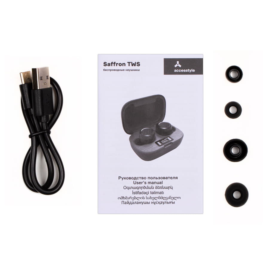 Беспроводные наушники Accesstyle Saffron TWS, черный, черный-3