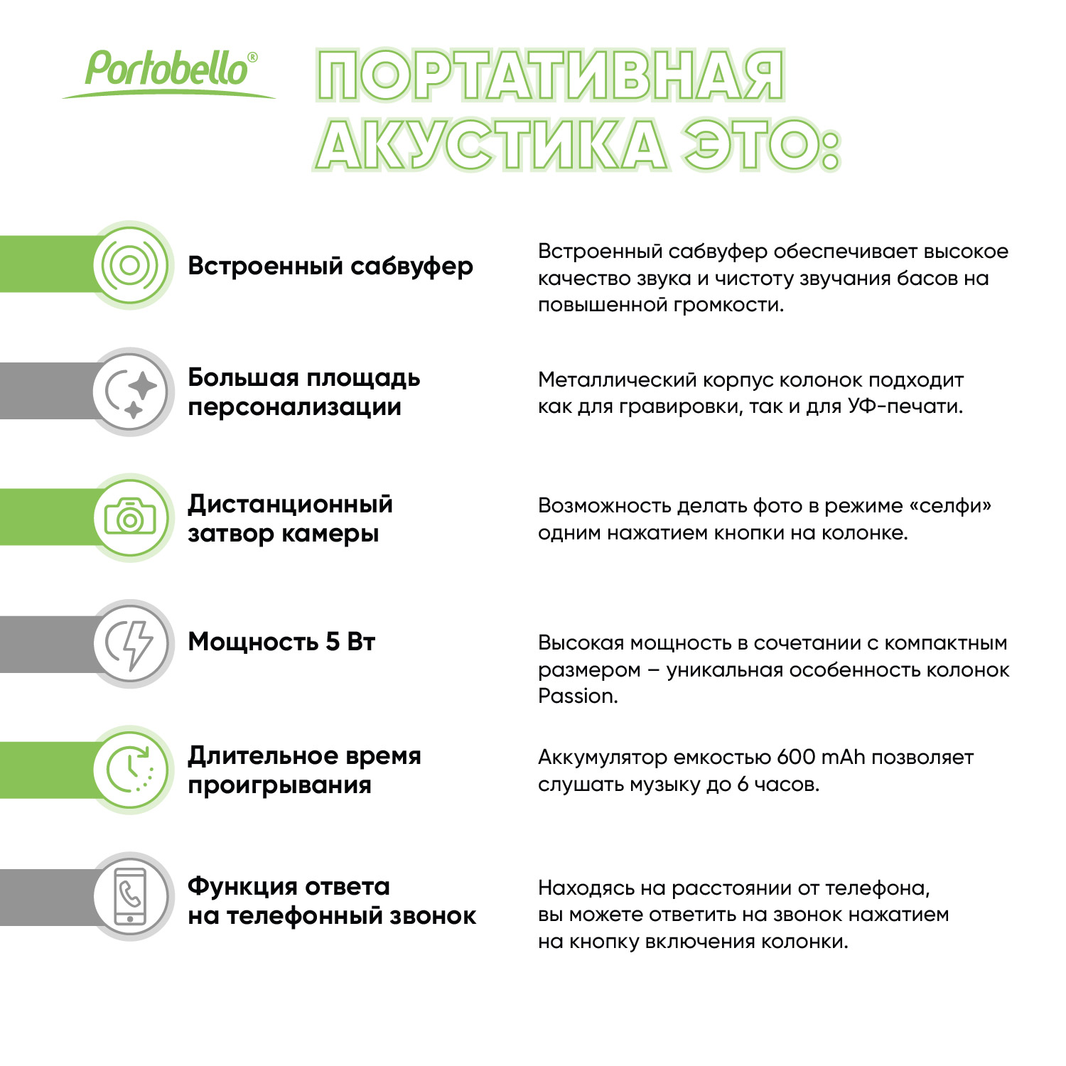 Беспроводная колонка Пэшн (Passion) 80dB 600 mAh (Bluetooth 5.4), черная-14