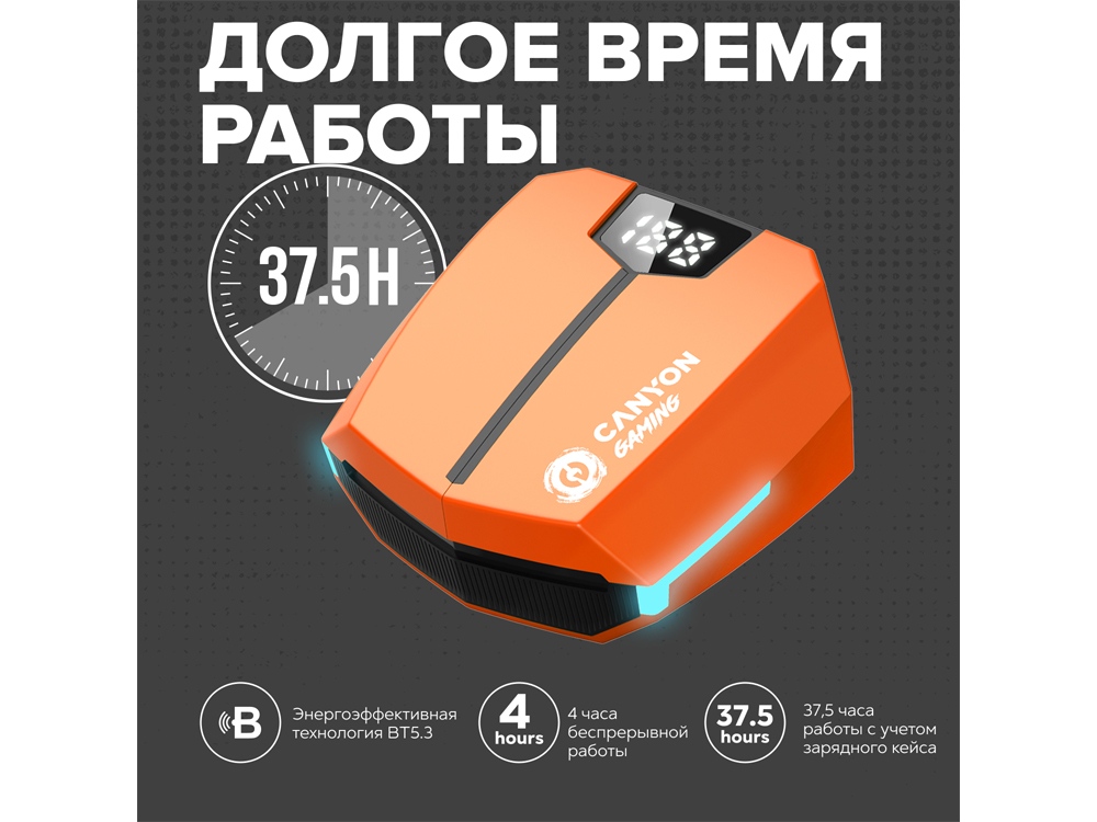 Игровая гарнитура Canyon DoubleBee GTWS-2, оранжевый (CND-GTWS2O)-6