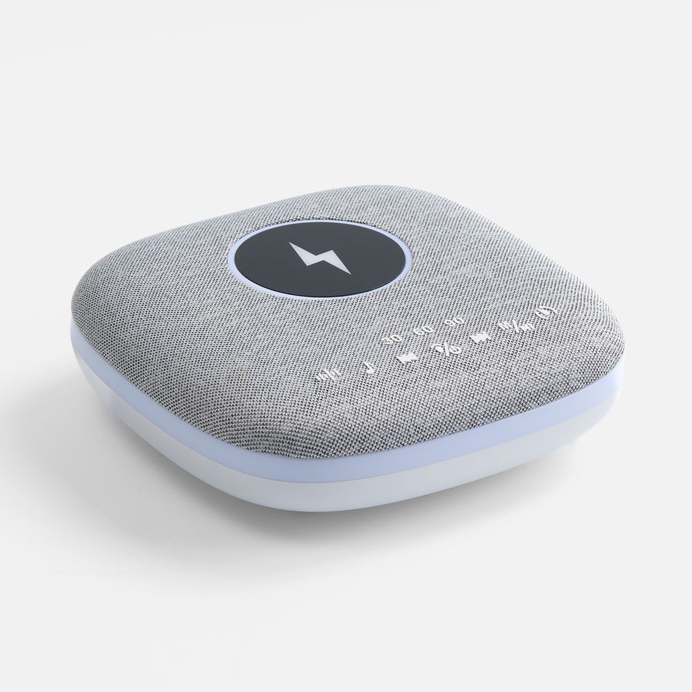 Bluetooth-колонка с беспроводной зарядкой и подсветкой Terrafonic, серая-2