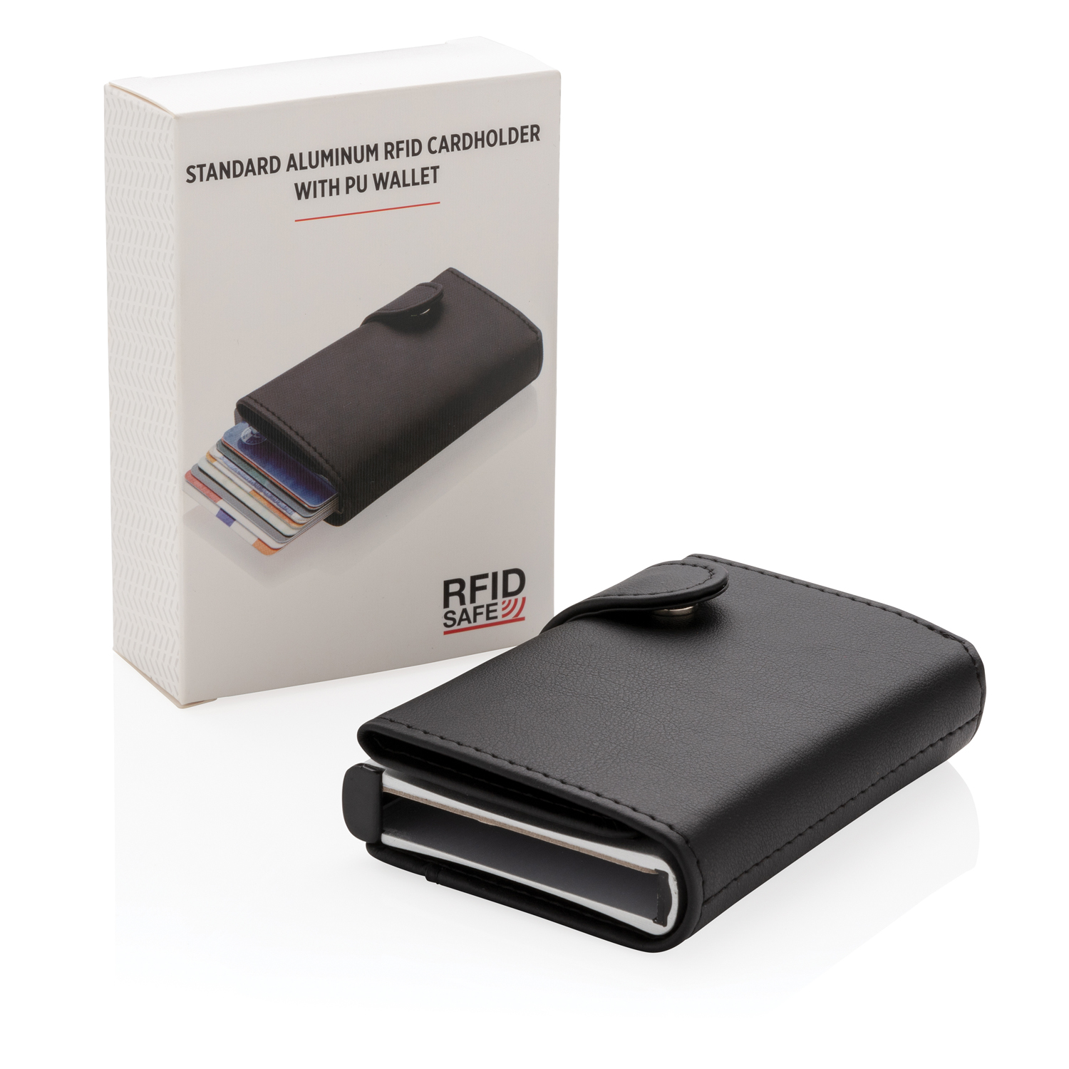 Алюминиевый картхолдер Standard с PU кошельком и защитой RFID-1