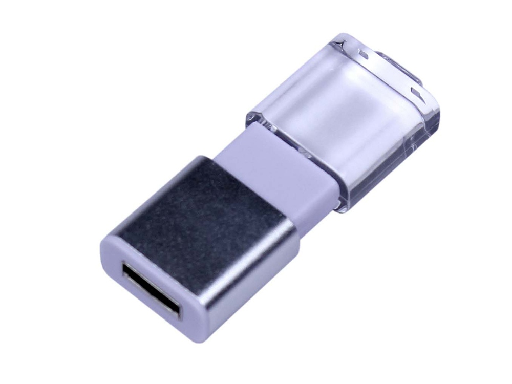 USB-флешка промо на 32 Гб прямоугольной формы, выдвижной механизм, белый-1