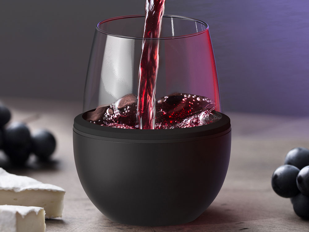 Тумблер для вина WINE KUZIE, черный-8
