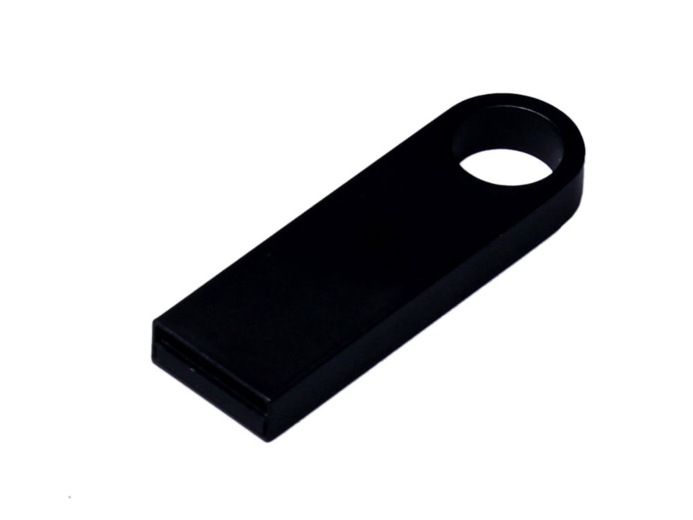 USB 2.0-флешка на 4 Гб с мини чипом и круглым отверстием, черный-1