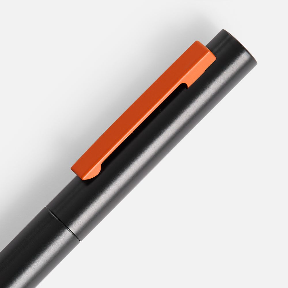 Ручка шариковая Inkolor, черная с оранжевым-2