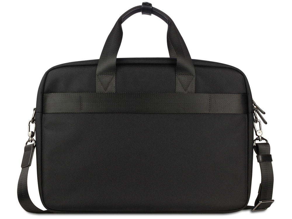 Портфель мужской BUGATTI НЕРО | NERO 15'', чёрный, нейлон 1680D/кожа, 42х10х30 см-4