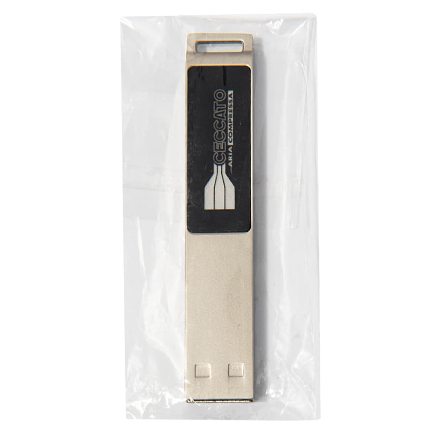 USB flash-карта LED с белой подсветкой (8Гб), серебристый-3