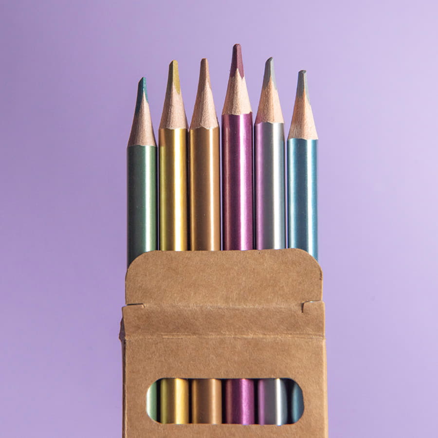 Цветные карандаши METALLIC, 6 цветов, бежевый-2