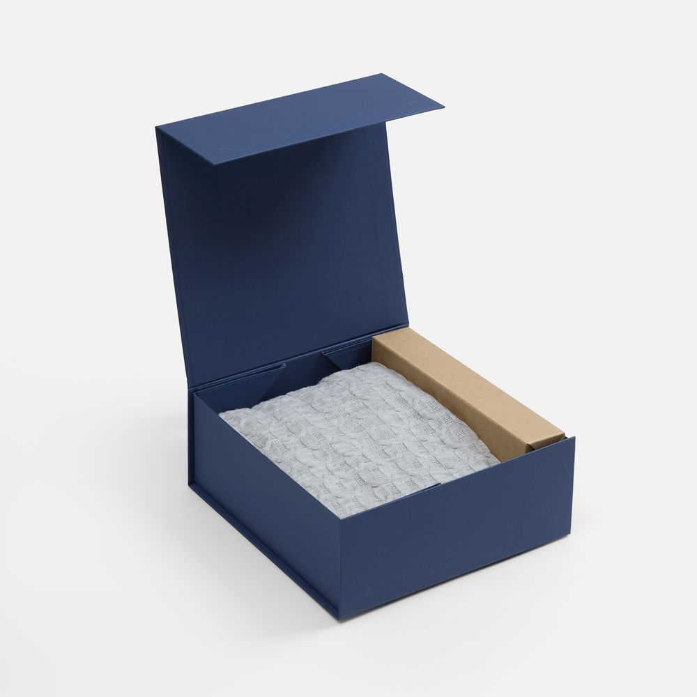 Коробка складная Quadra Fold, темно-синяя-2