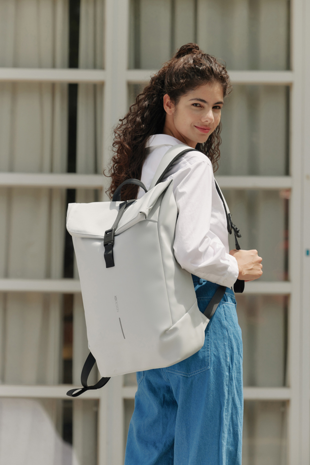 Антикражный водонепроницаемый рюкзак Urban Flap-Top, белый-2
