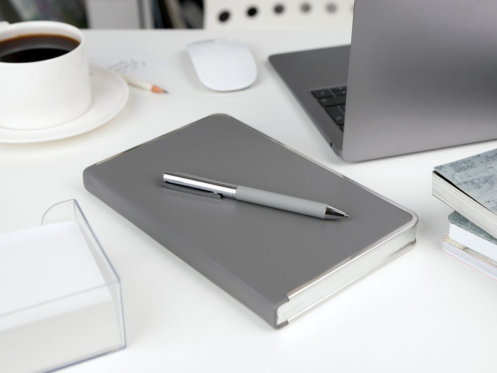 Ручка шариковая Eyeshot Soft Touch, серая-2