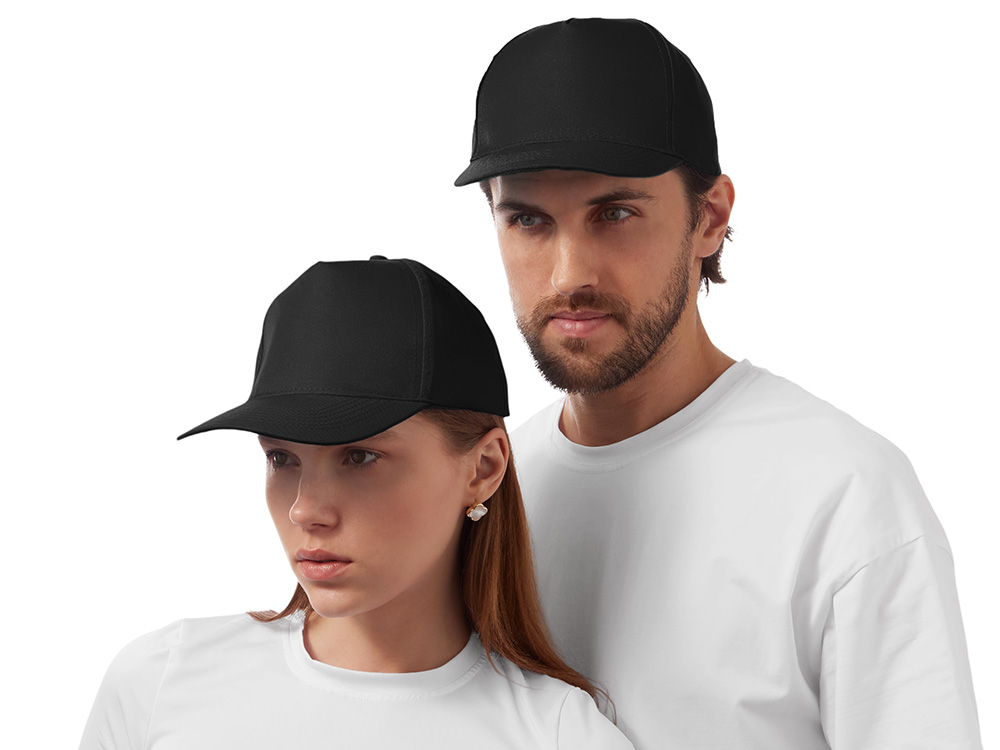 Бейсболка Poly 5-ти панельная 120 гр, черный-1