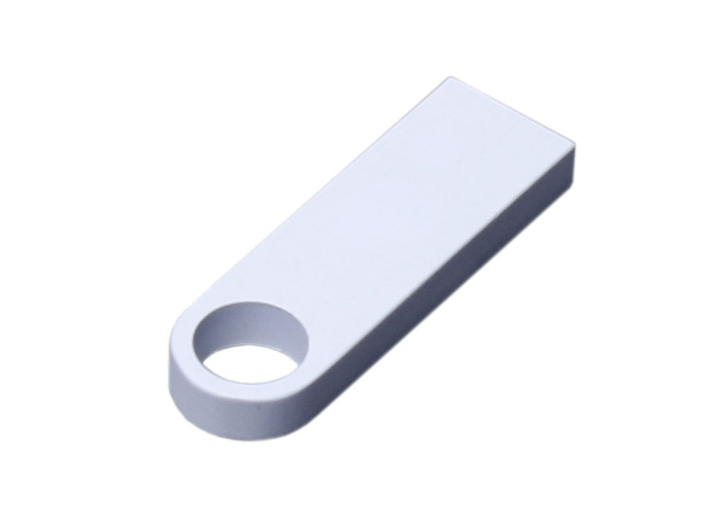 USB 2.0-флешка на 8 Гб с мини чипом и круглым отверстием, белый-0