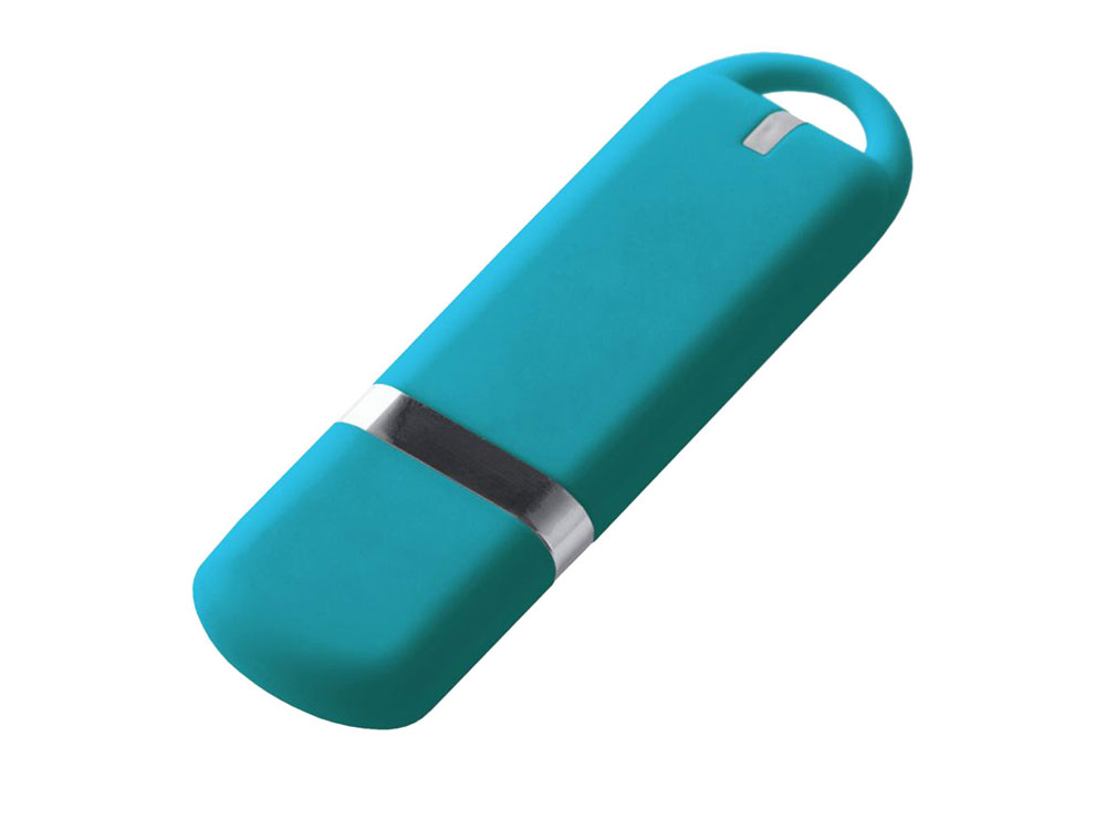 USB-флешка на 32 ГБ с покрытием soft-touch, голубой-0