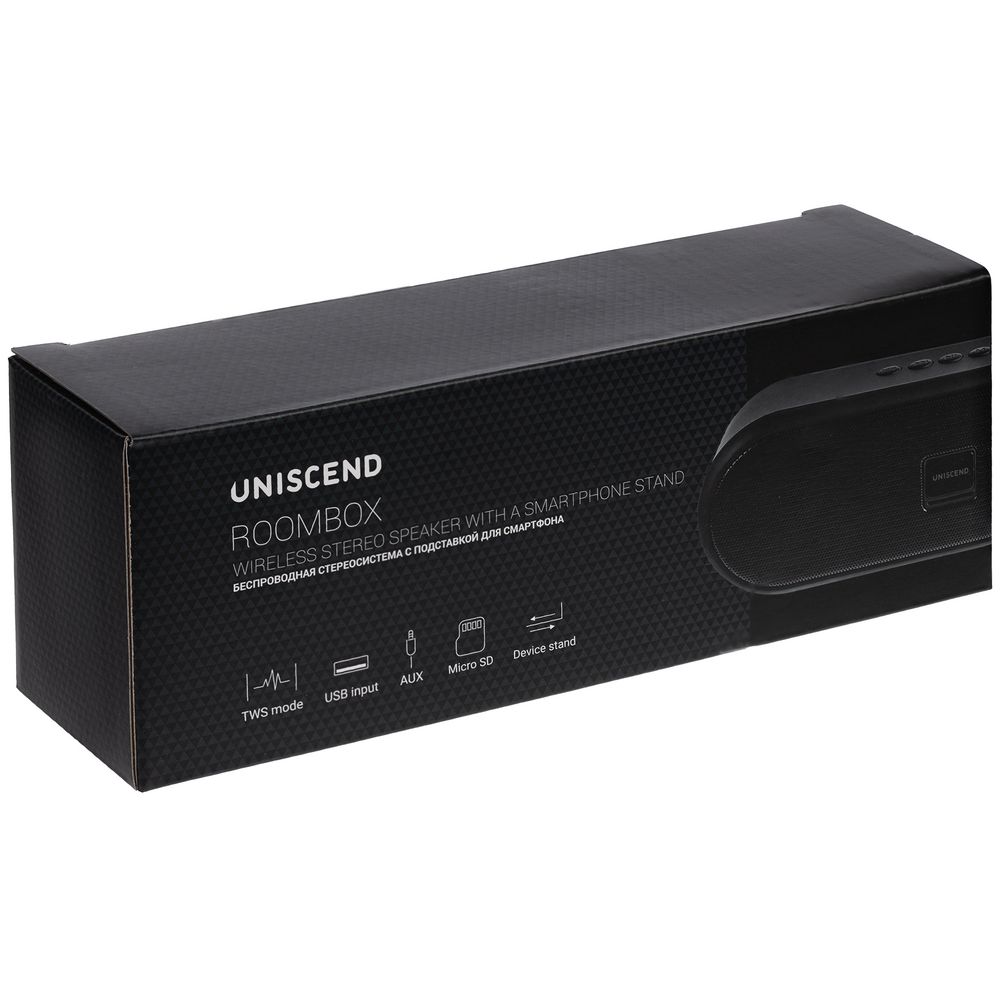 Беспроводная стереоколонка Uniscend Roombox, черная-7