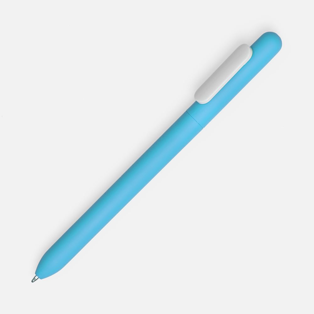 Ручка шариковая Swiper Soft Touch, голубая с белым-0