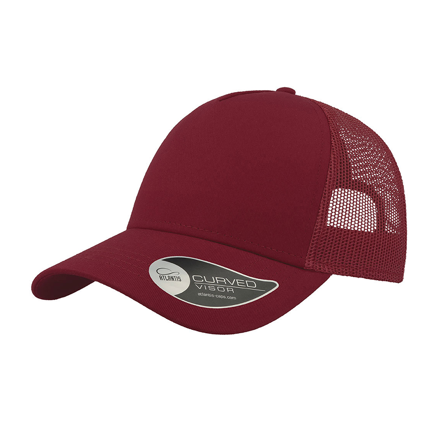 Бейсболка RAPPER COTTON, 5 клиньев, пластиковая застежка, бордовый-0