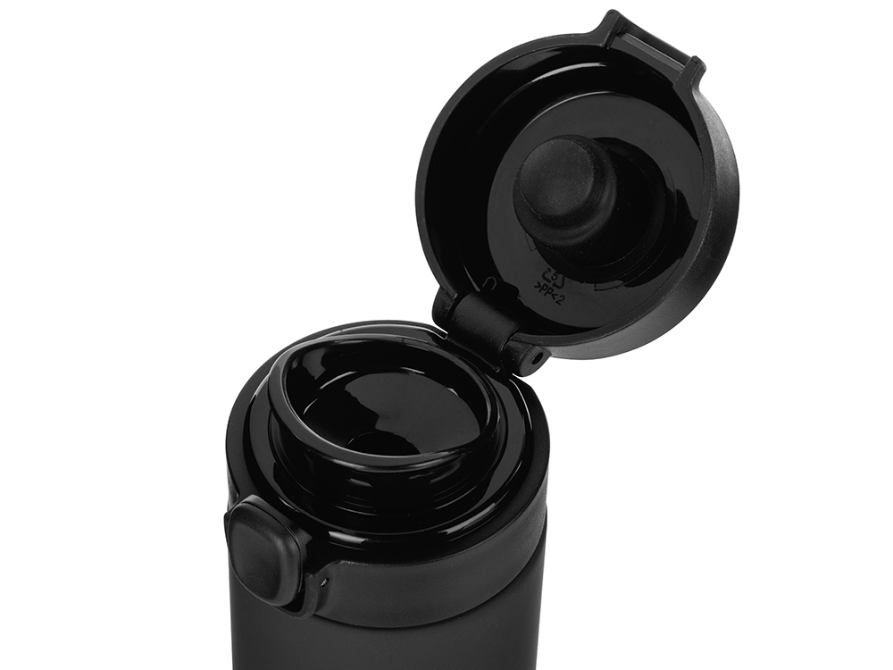 Вакуумная термокружка Waterline c кнопкой Guard, 400 мл, тубус, черный-4