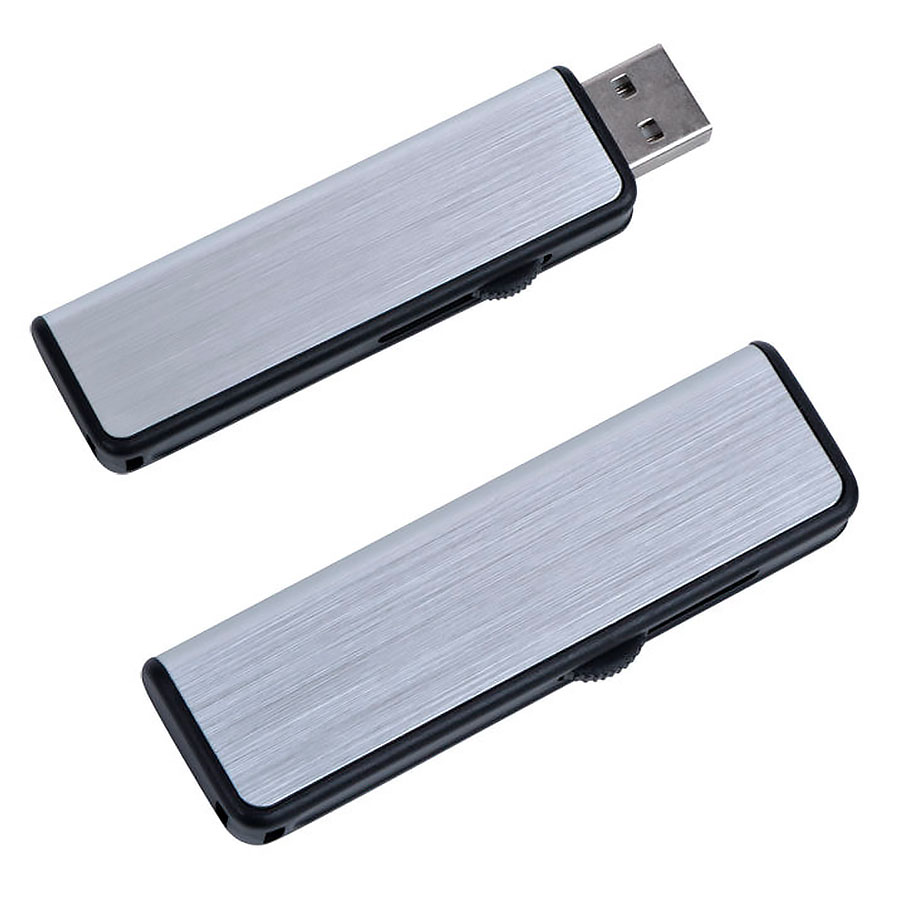 USB flash-карта "Pull" (8Гб), серебристый, черный-0