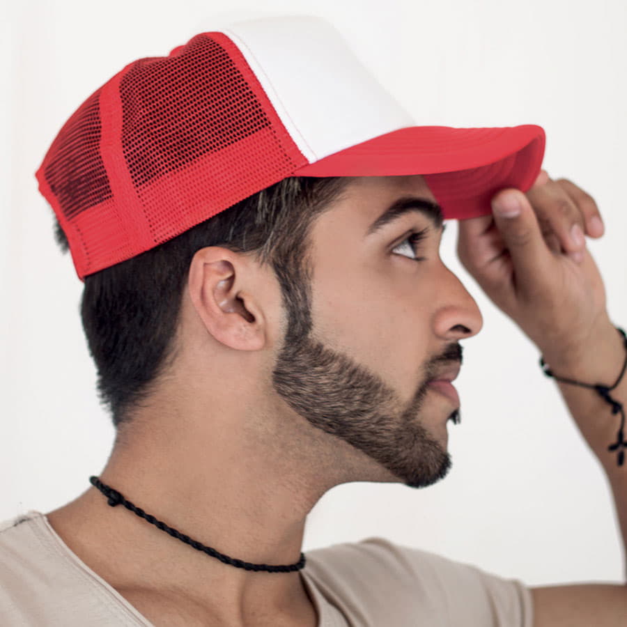 Бейсболка RAPPER, 5 клиньев, пластиковая застежка, желтый, черный-1