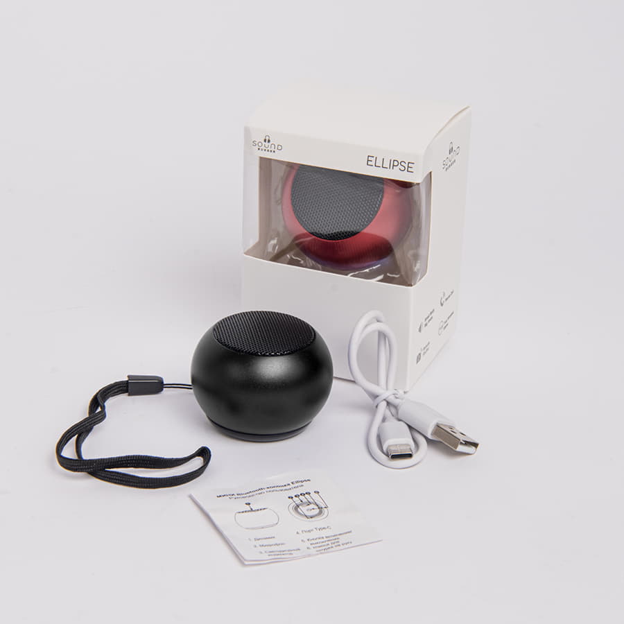 Портативная mini Bluetooth-колонка Sound Burger "Ellipse" черная, черный-4