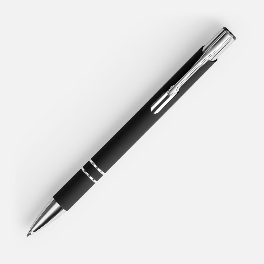 Ручка шариковая Keskus Soft Touch, черная-1