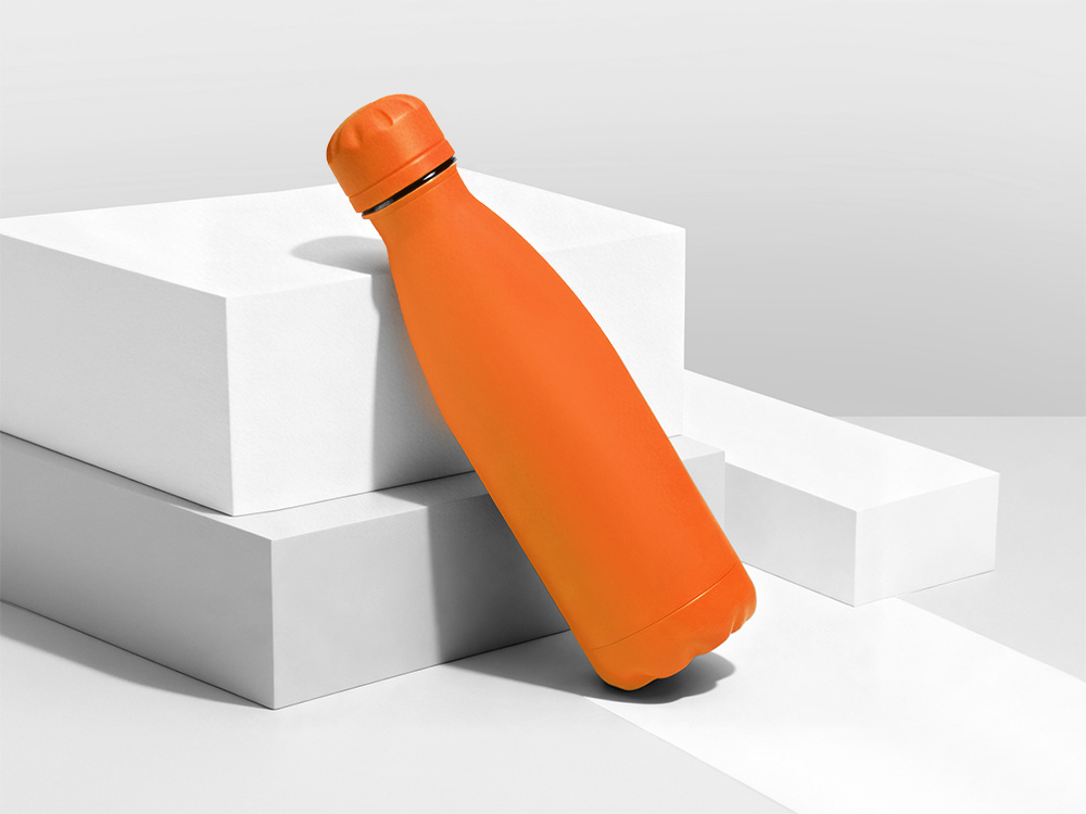 Вакуумная термобутылка Vacuum bottle C1, soft touch, 500 мл, оранжевый-0