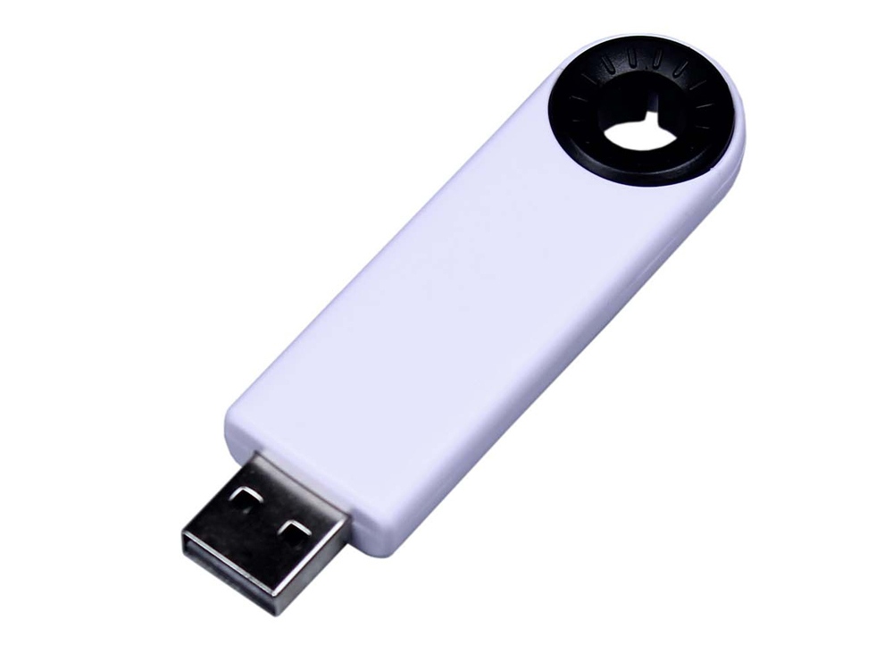 USB-флешка промо на 64 Гб прямоугольной формы, выдвижной механизм, черный-0