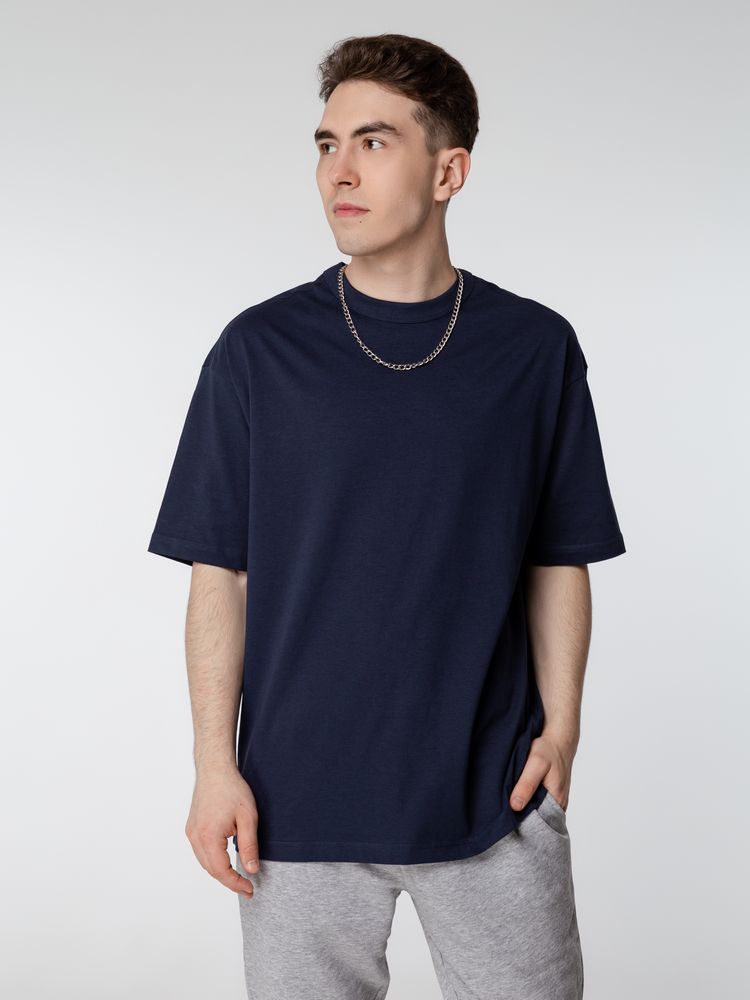 Футболка оверсайз мужская Boxy Men, синяя (джинс)-4