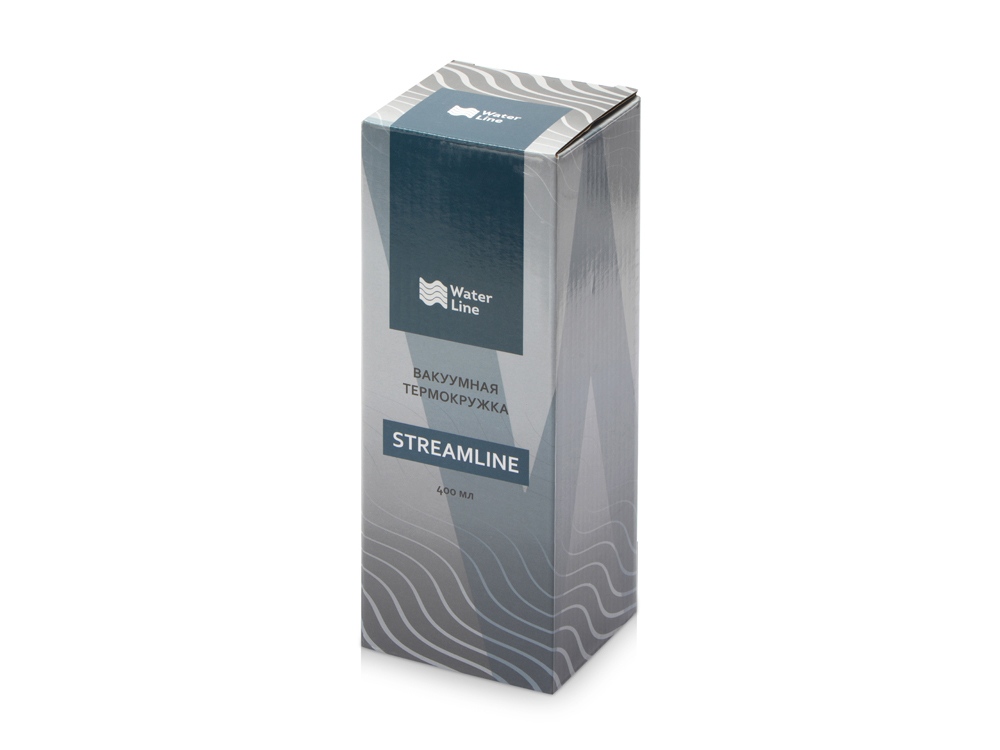 Вакуумная термокружка с кнопкой Streamline, Waterline, soft-touch, черный-6