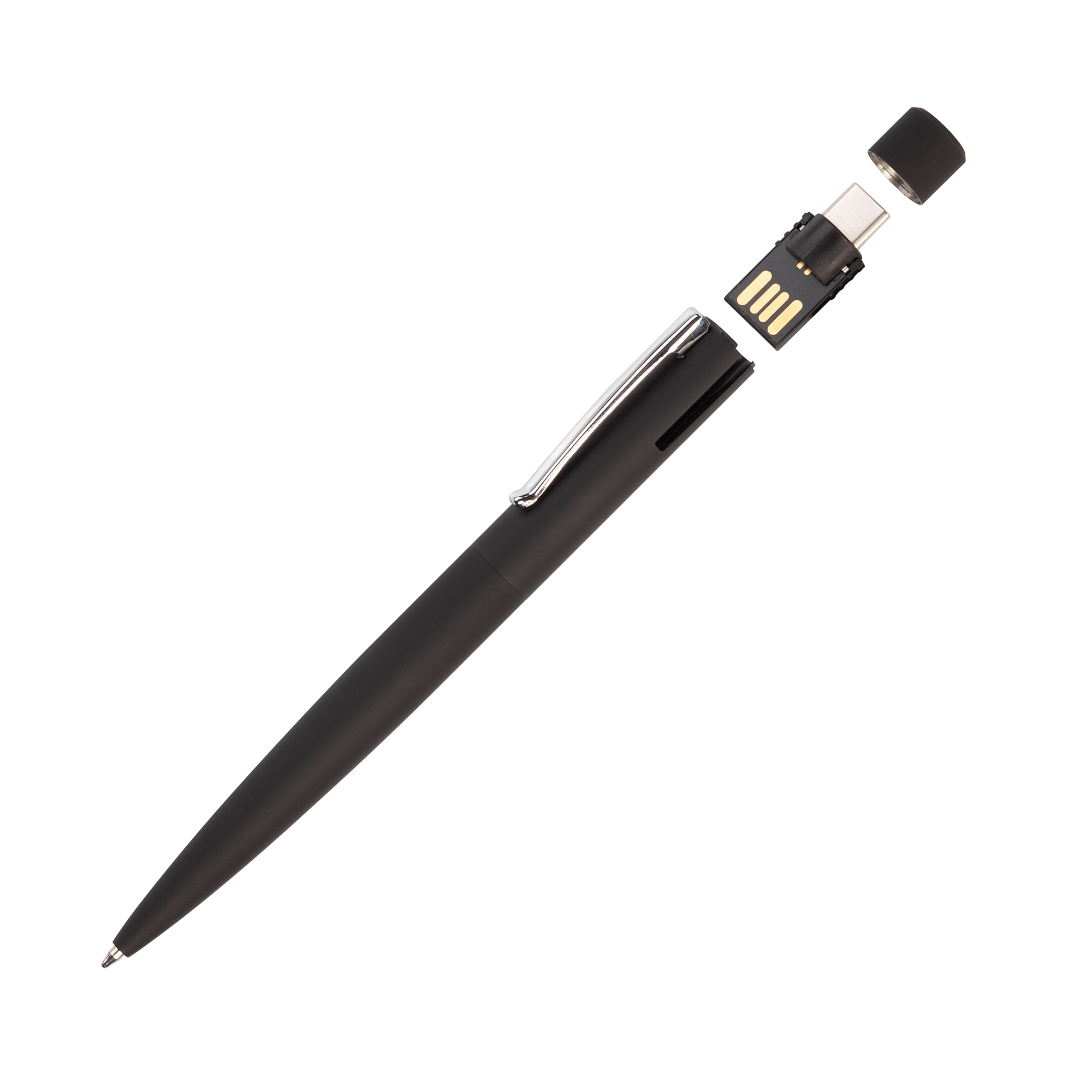 Ручка шариковая "Secret" с флеш-картой OTG 32Gb (USB2.0/Type-C), покрытие soft touch-1