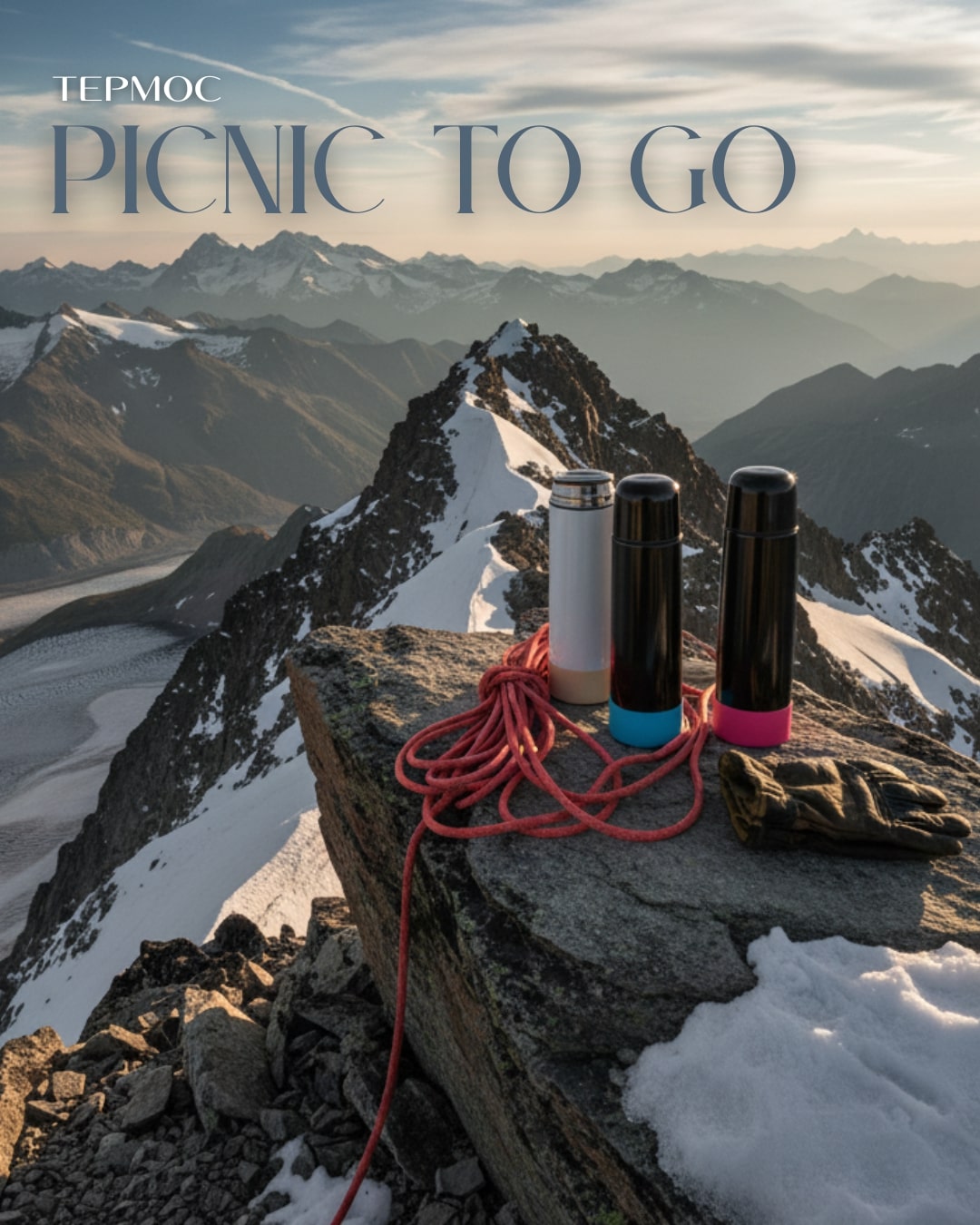 Термос Picnic Bright To Go, Черный/Голубой-1