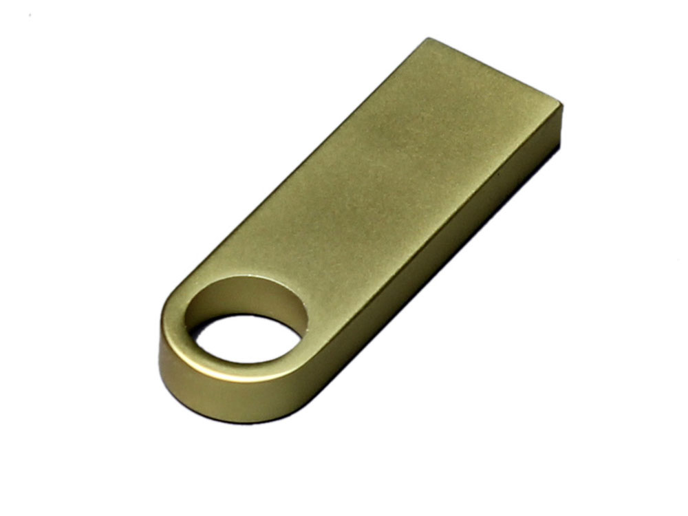 USB 3.0-флешка на 128 Гб с мини чипом и круглым отверстием, золотистый-1