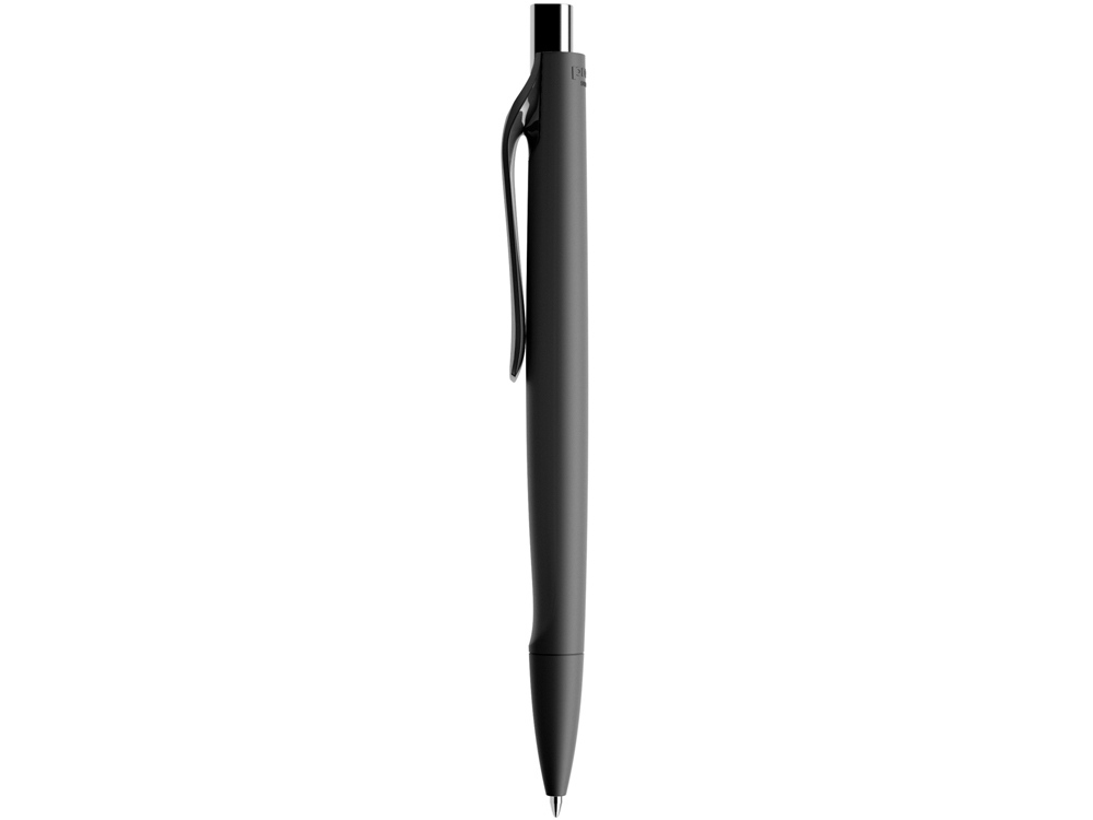 Ручка пластиковая шариковая Prodir ds6prr-Z75 софт-тач, черный с серебристой кнопкой-1