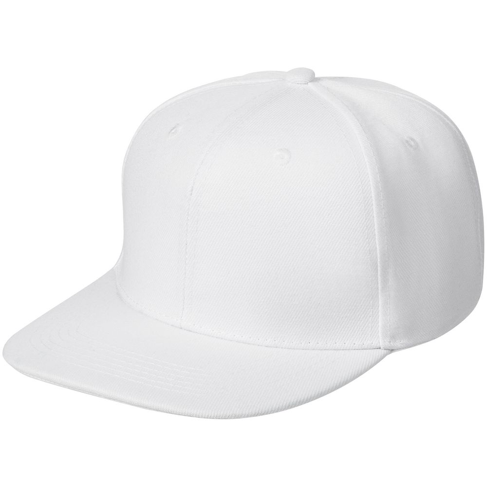 Бейсболка Snapback с прямым козырьком, белая-0