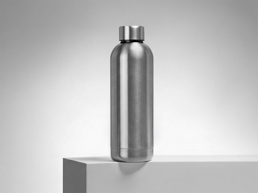 Вакуумная термобутылка Cask Waterline, 500 мл, тубус, серебристый глянцевый-0