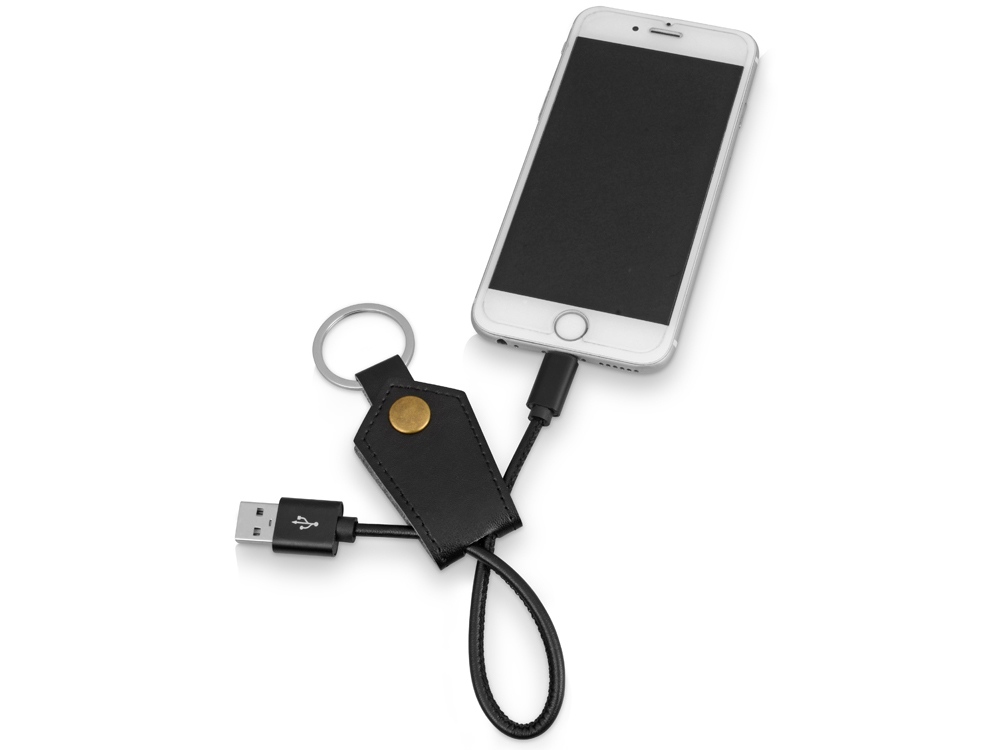 Кабель-брелок USB-Lightning Pelle, черный-3