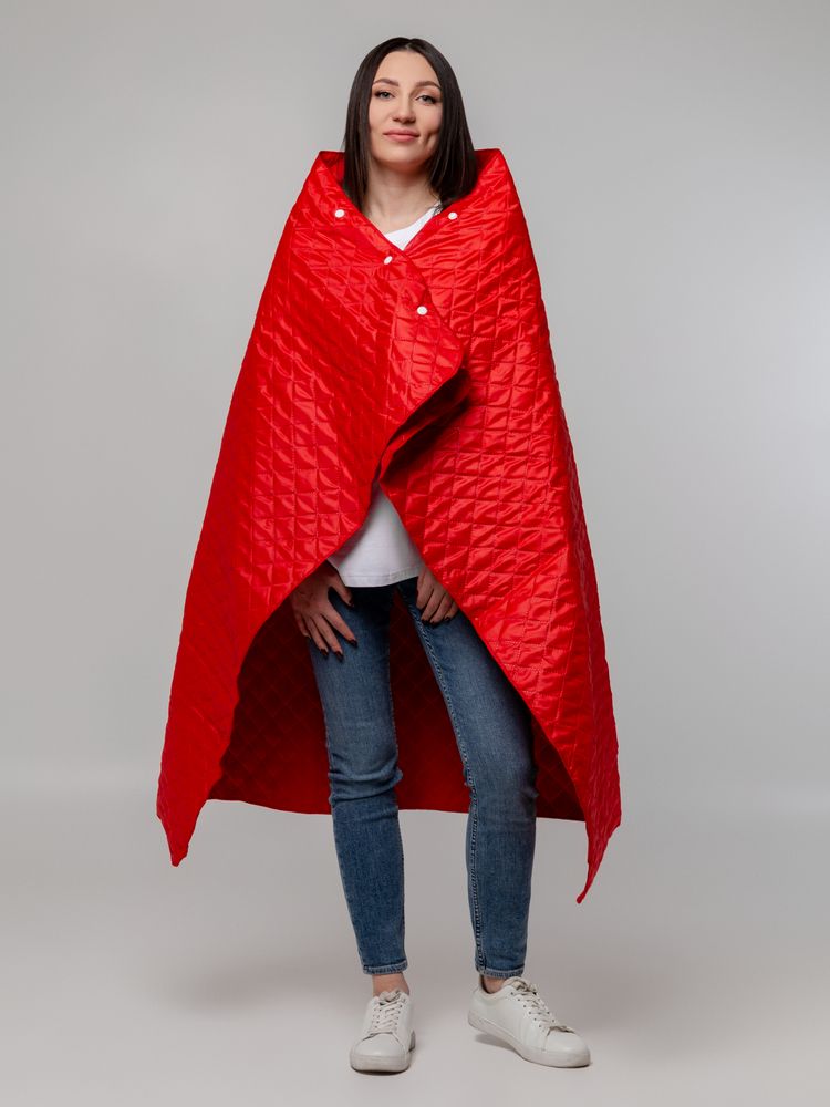 Плед-пончо для пикника SnapCoat, красный-4