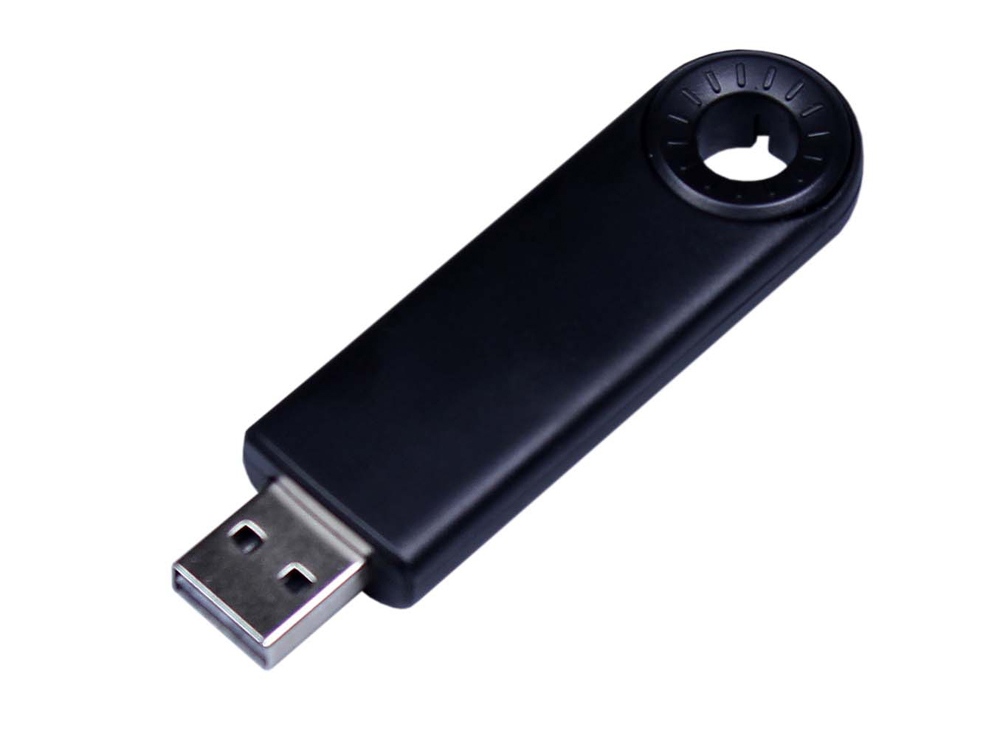 USB-флешка промо на 32 Гб прямоугольной формы, выдвижной механизм, черный-0