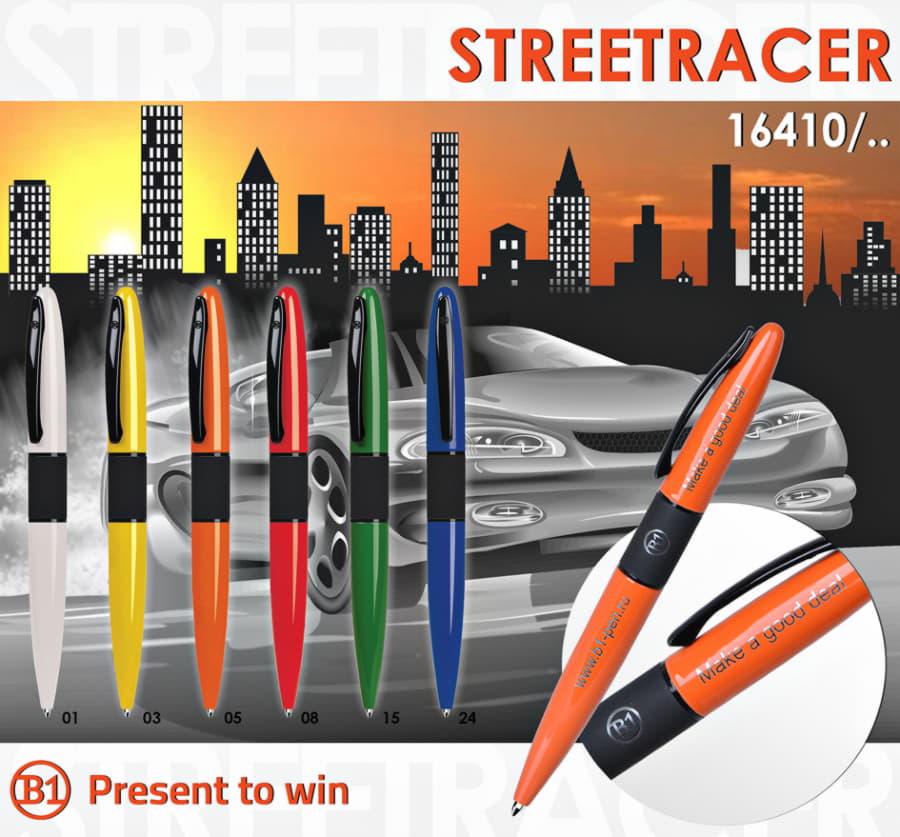 Ручка шариковая STREETRACER, оранжевый-1