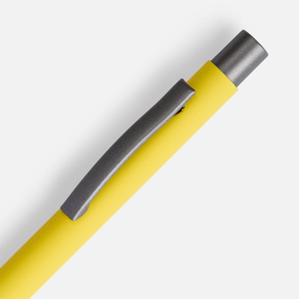 Ручка шариковая Atento Soft Touch, желтая-2