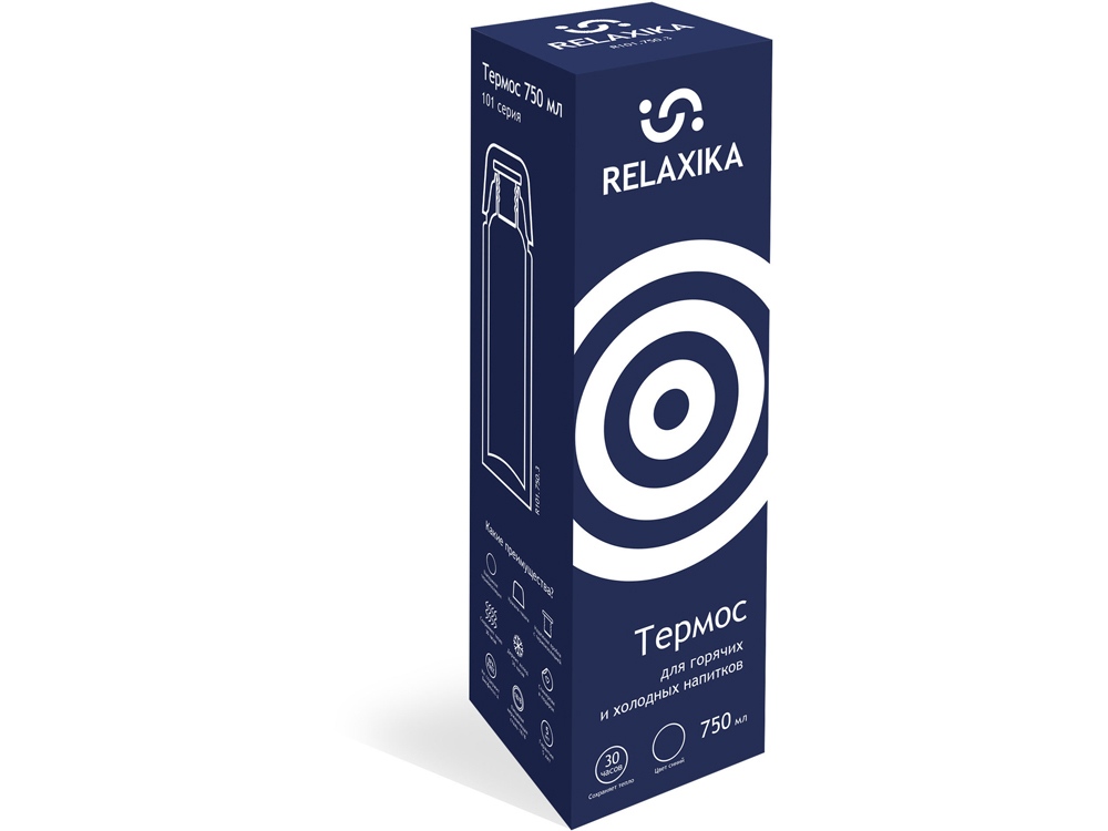 Термос Relaxika 101 (0,75 литра), темно-синий (без лого)-10
