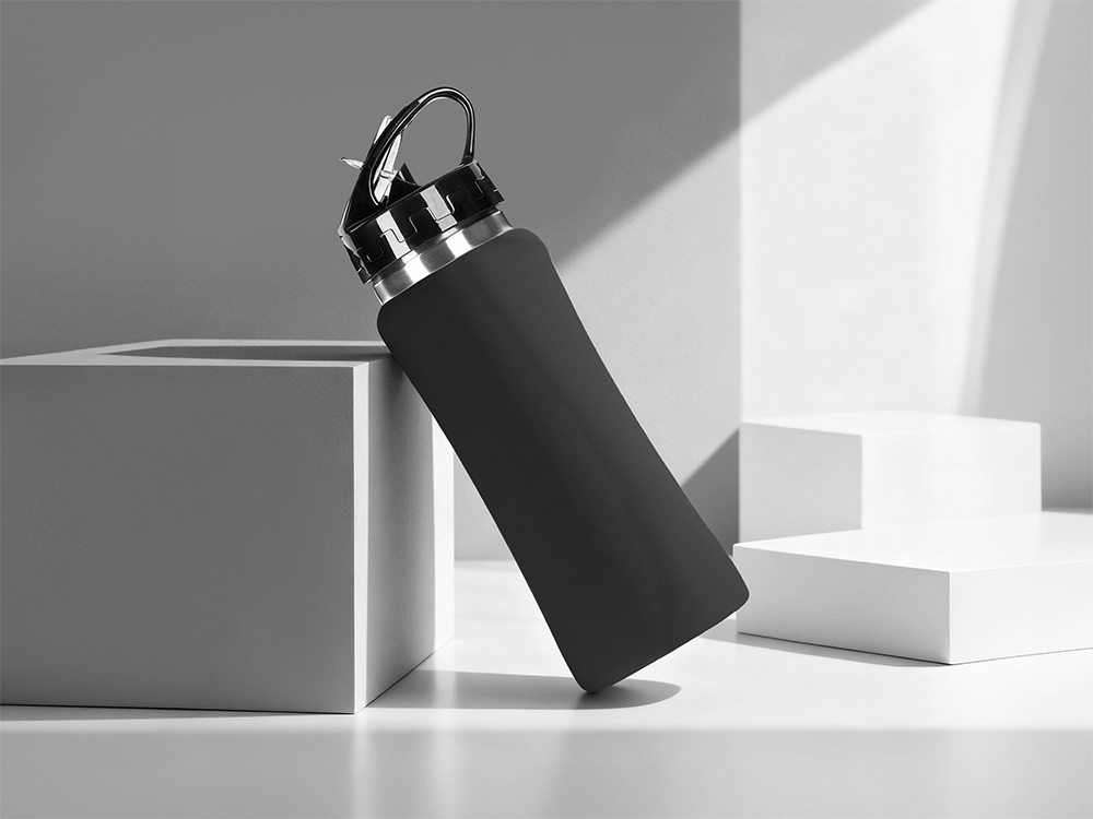 Подарочный набор с бутылкой для воды и повербанком С2, 10000 mAh, черный-3
