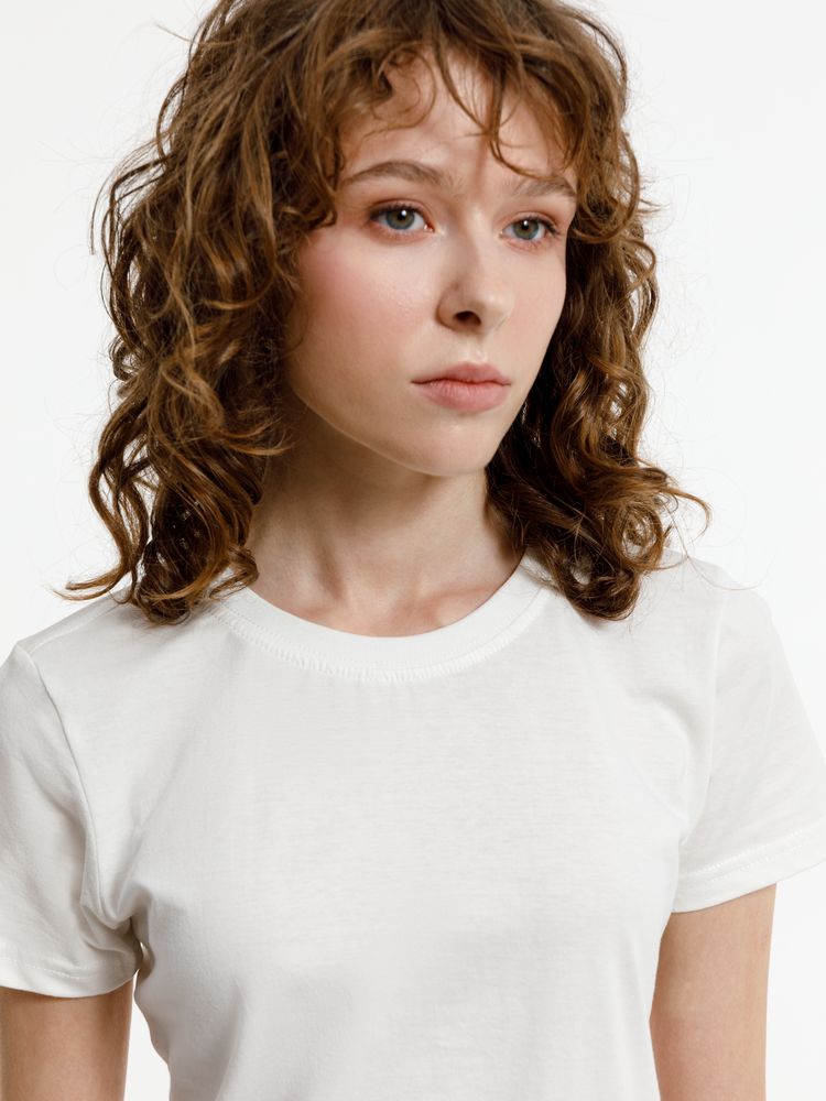 Футболка женская T-bolka Lady, белая (теплый оттенок)-5