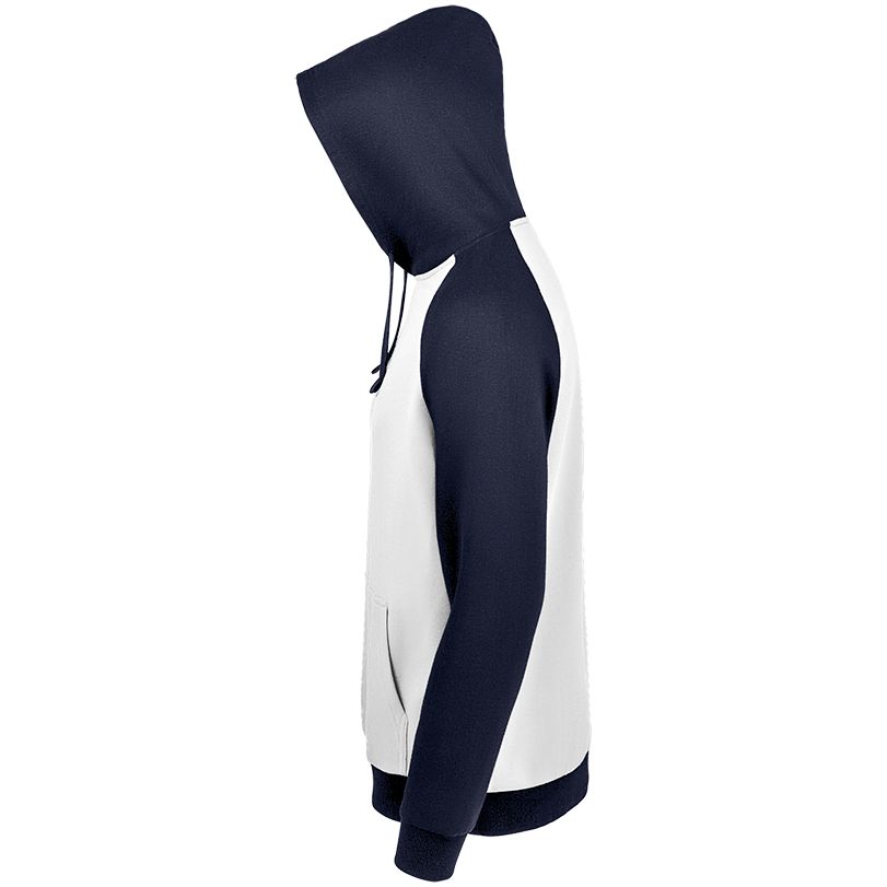 Толстовка унисекс Seattle, белая с темно-синим-2