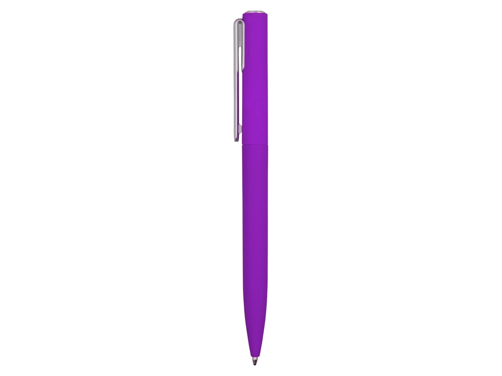 Ручка шариковая пластиковая Bon с покрытием soft touch, фиолетовый-2