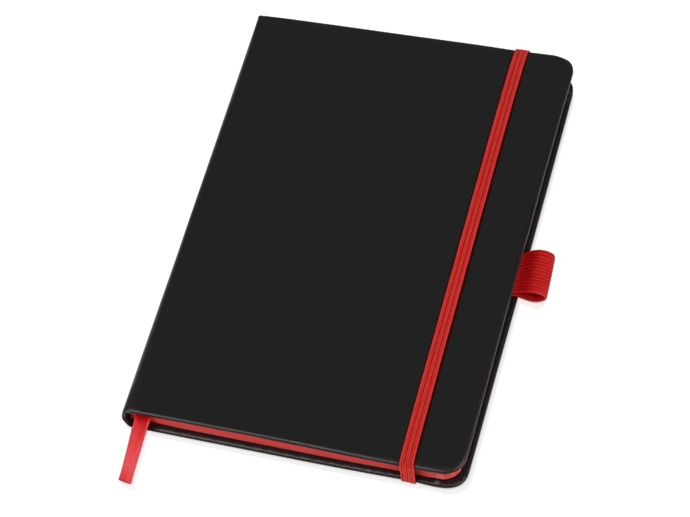 Блокнот Color edge A5, черный/красный-0