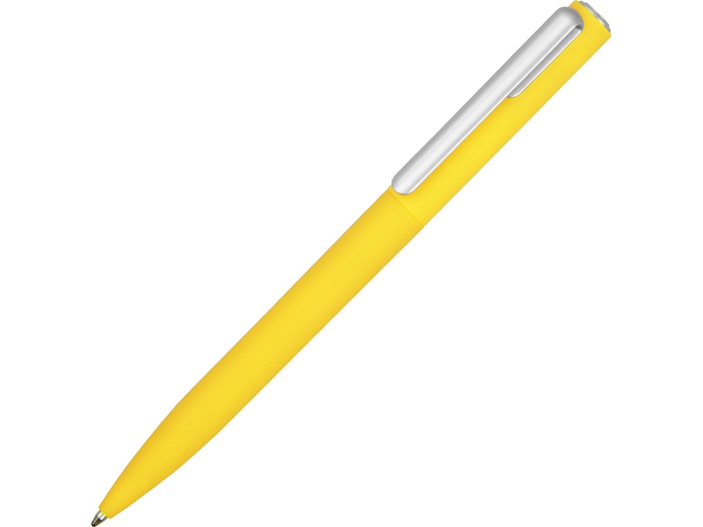 Ручка шариковая пластиковая Bon с покрытием soft touch, желтый-0