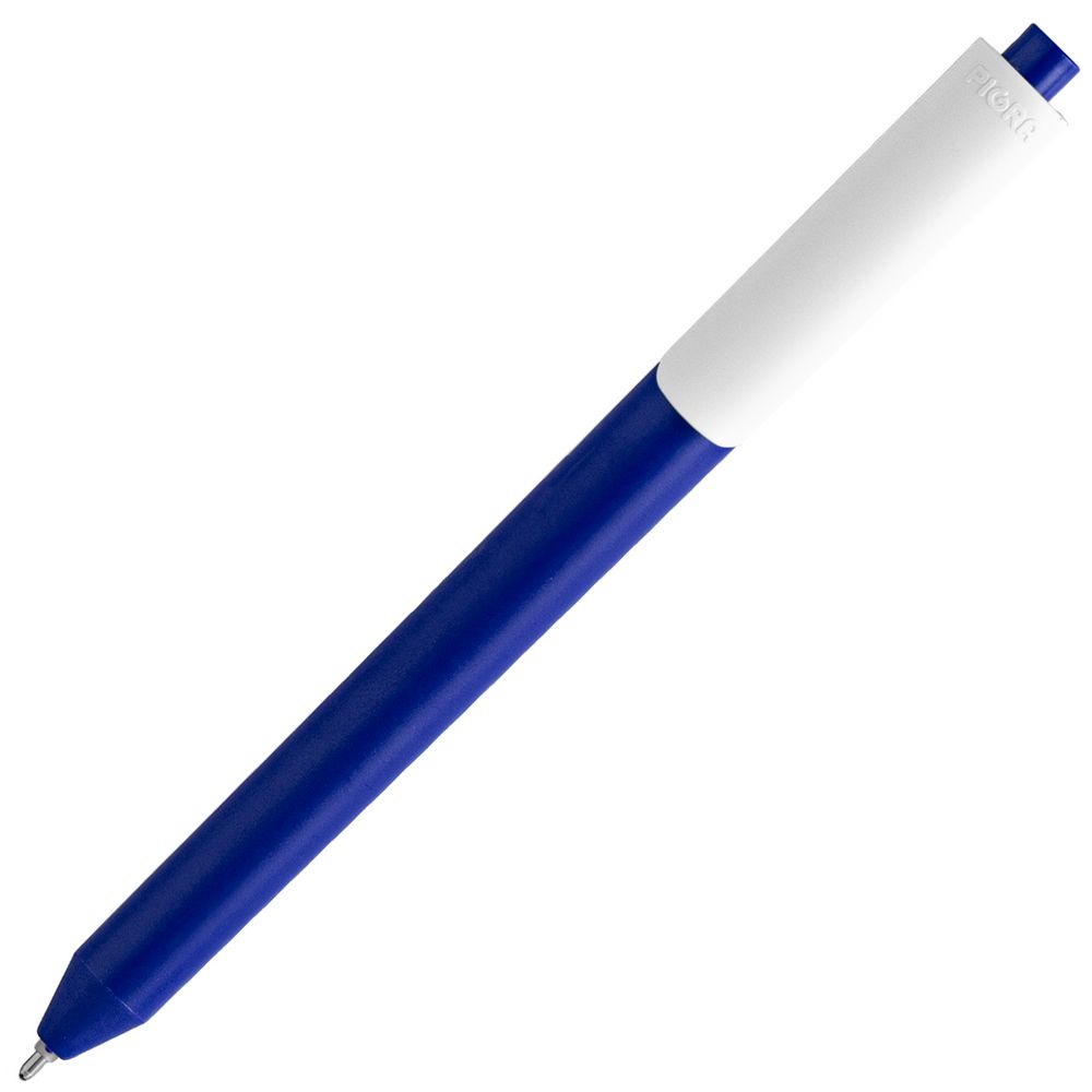 Ручка шариковая Pigra P03 Mat, темно-синяя с белым-2